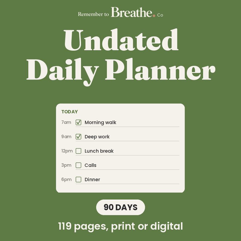 Undated Daily Planner cover